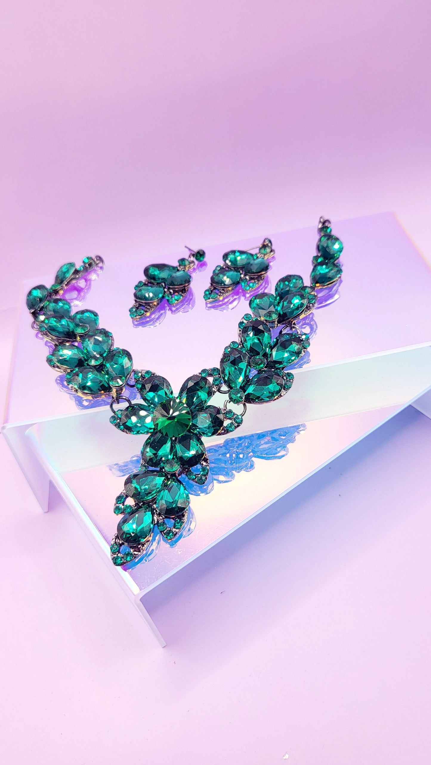 Tier Drop Crystal Duo Necklace & Earrings