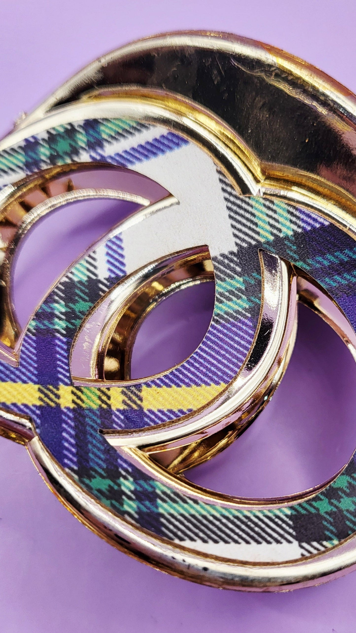 Tartan Round Hair Clamps Pack of 12
