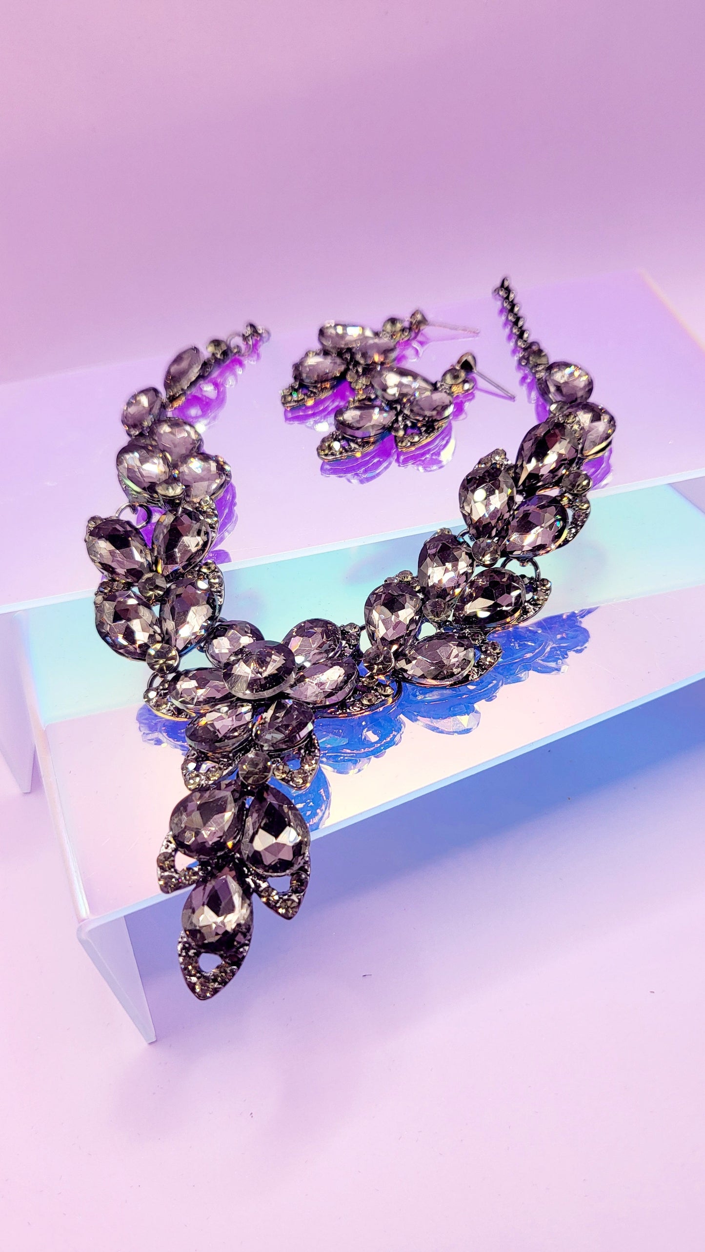 Tier Drop Crystal Duo Necklace & Earrings