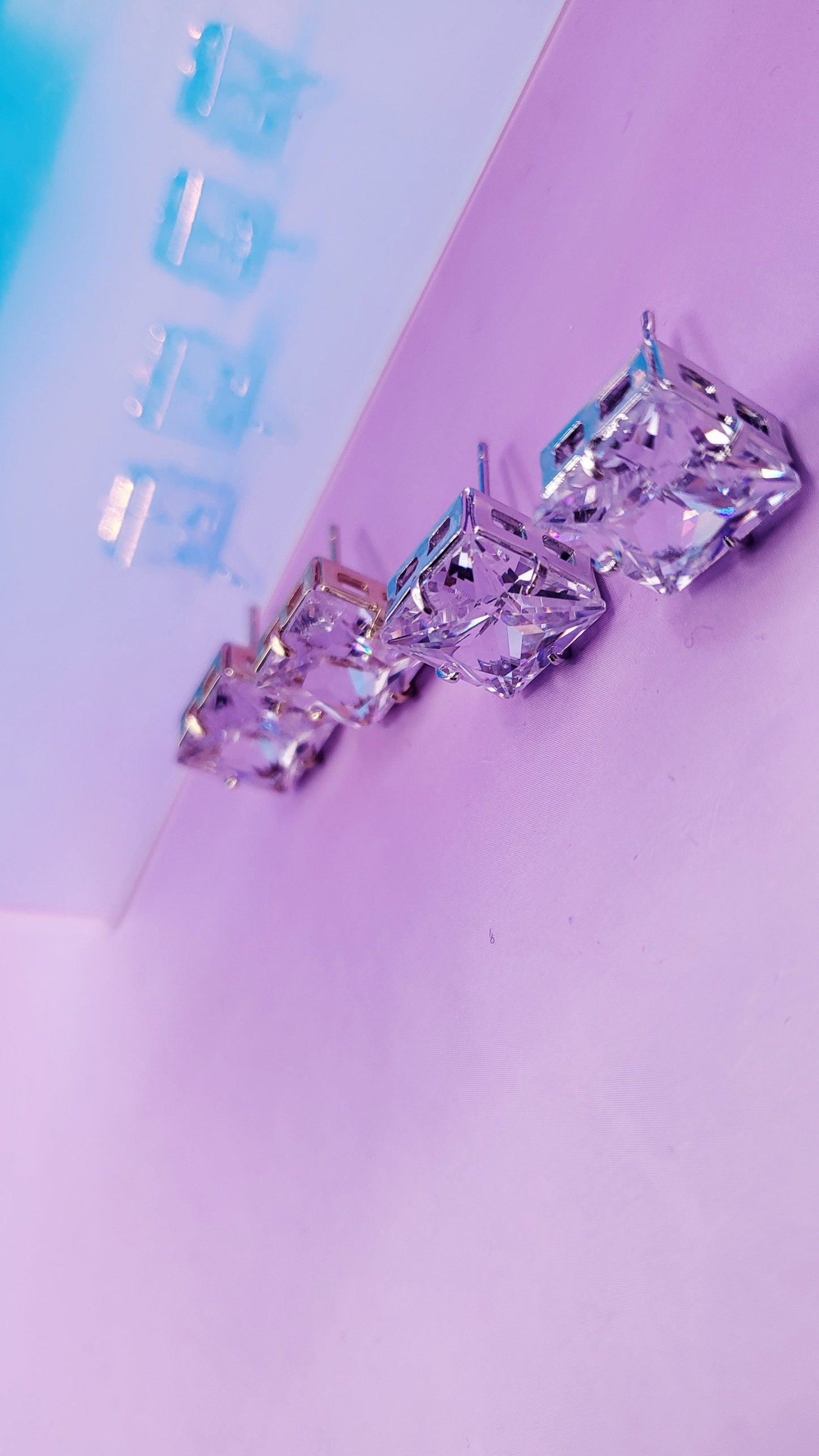 Square Crystal Stud Earrings