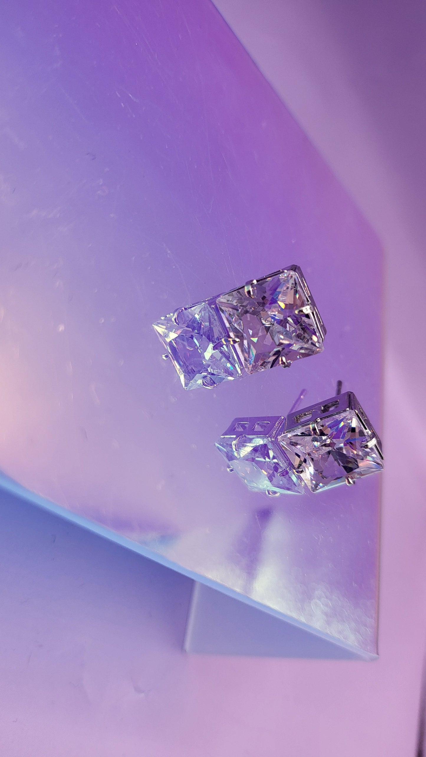 Square Crystal Stud Earrings