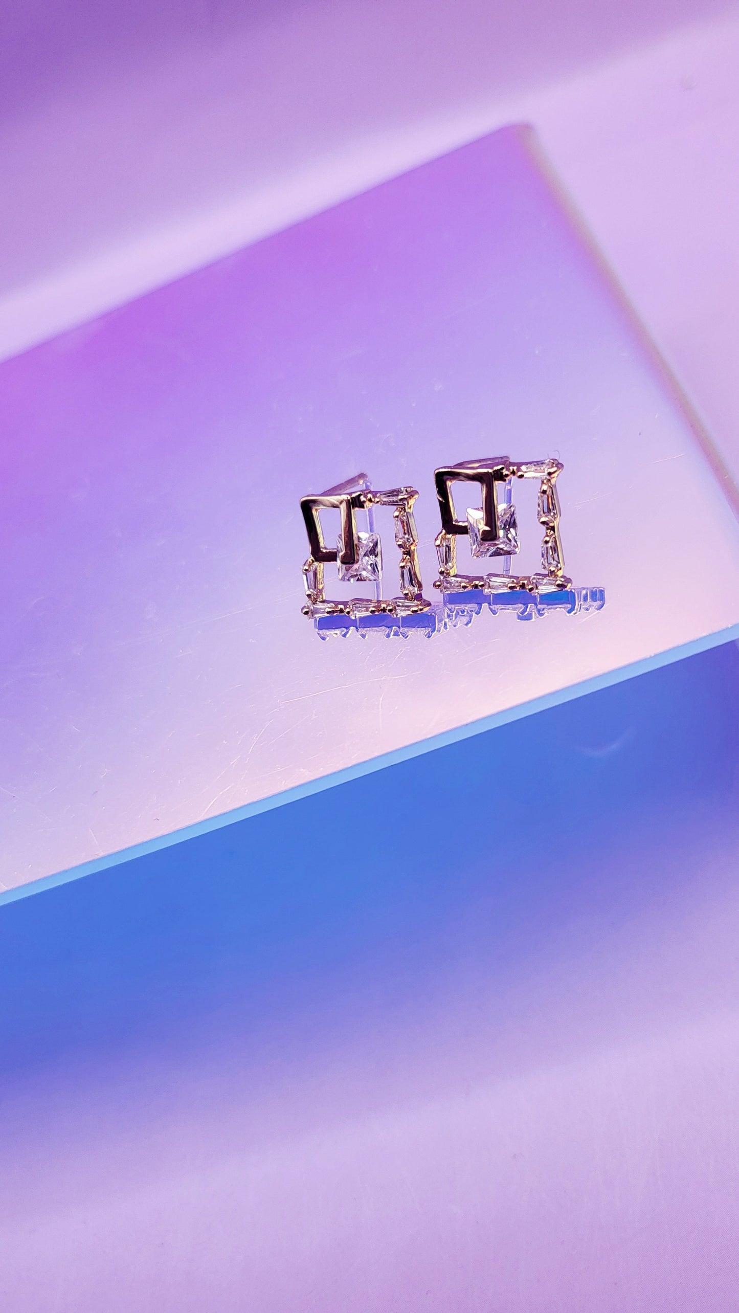 Square Crystal Stud Earrings