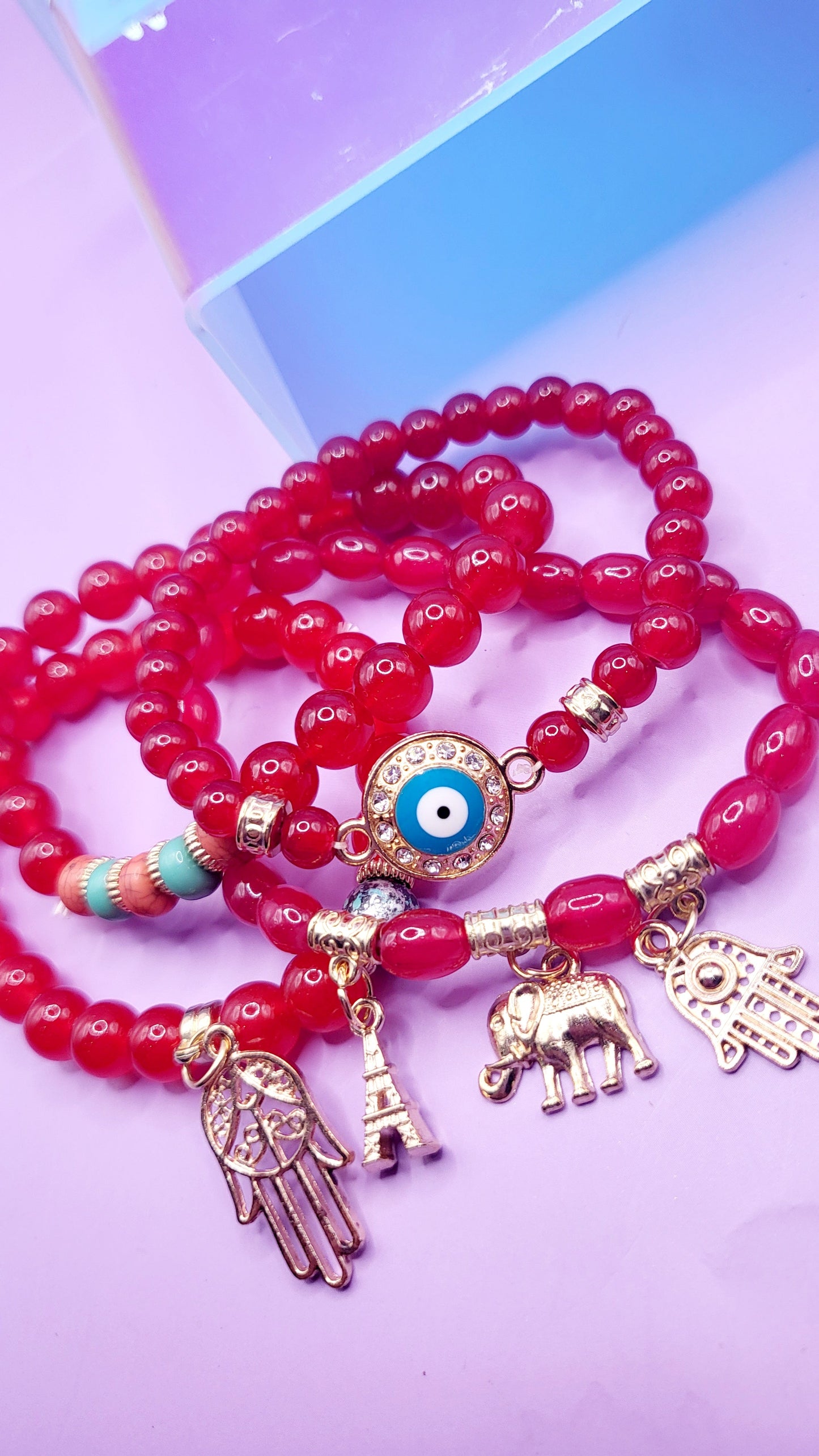 Parisian Charm Ceramic Beaded Bracelet Set