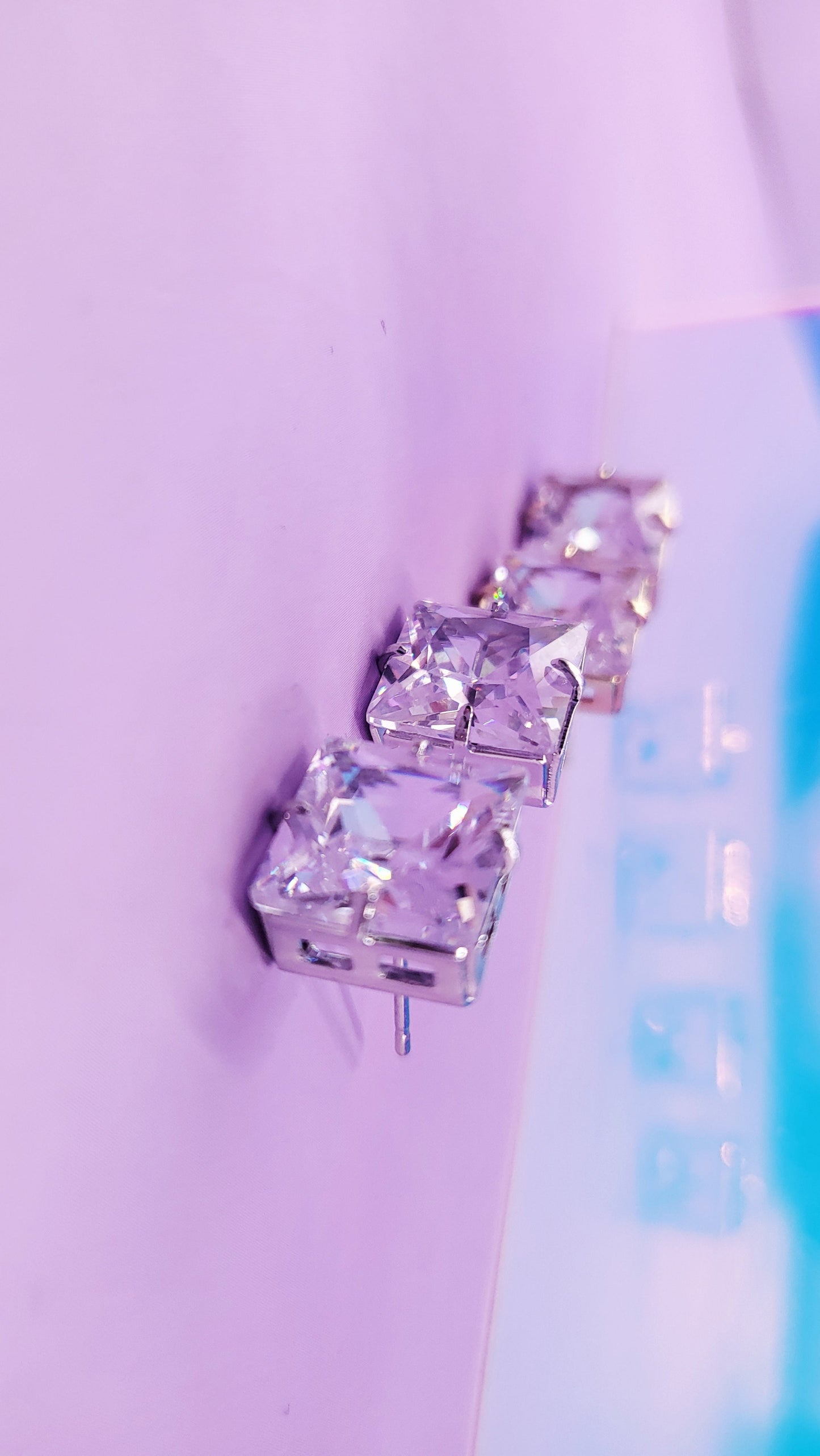 Square Crystal Stud Earrings