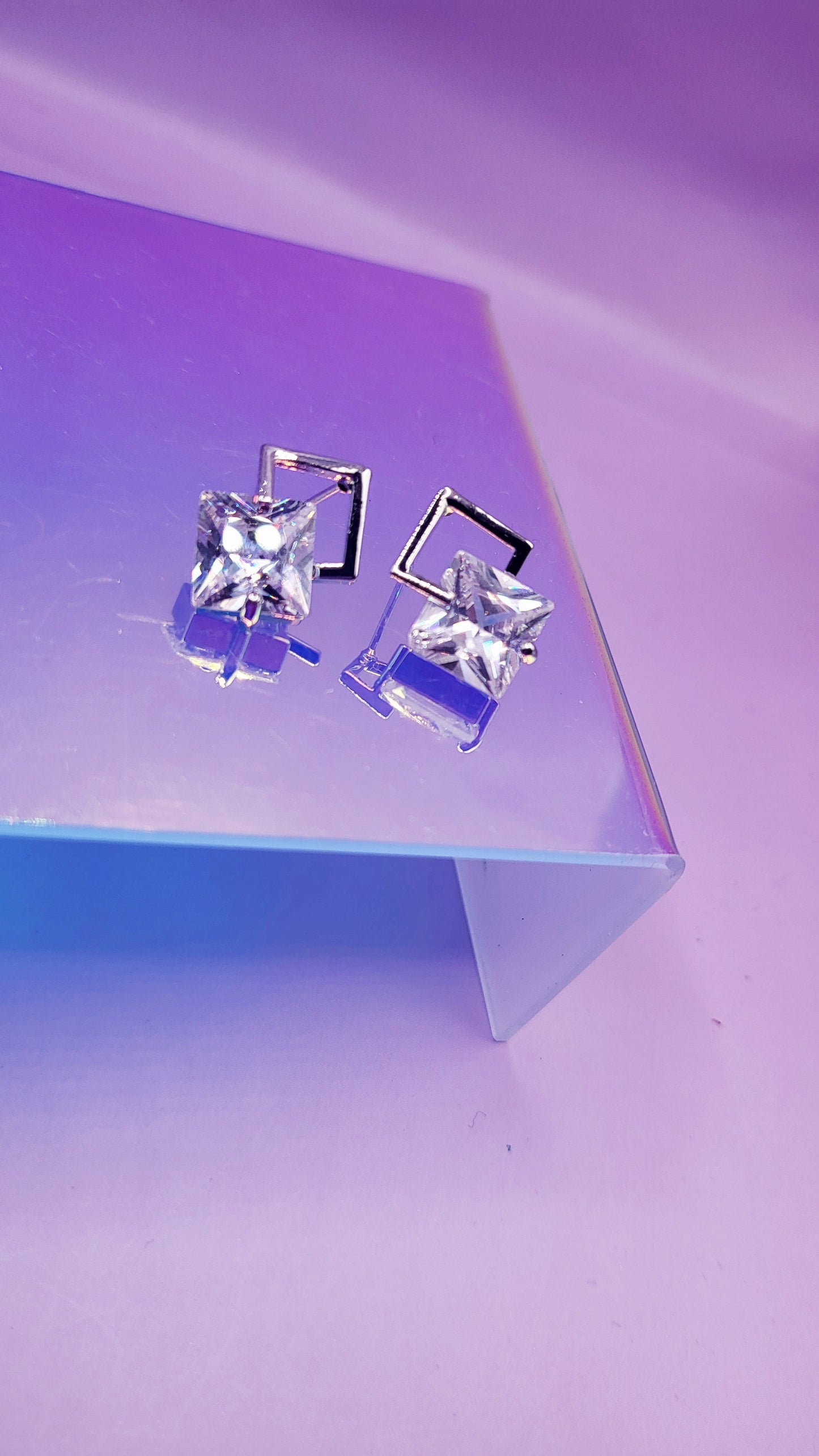 Square Crystal Stud Earrings