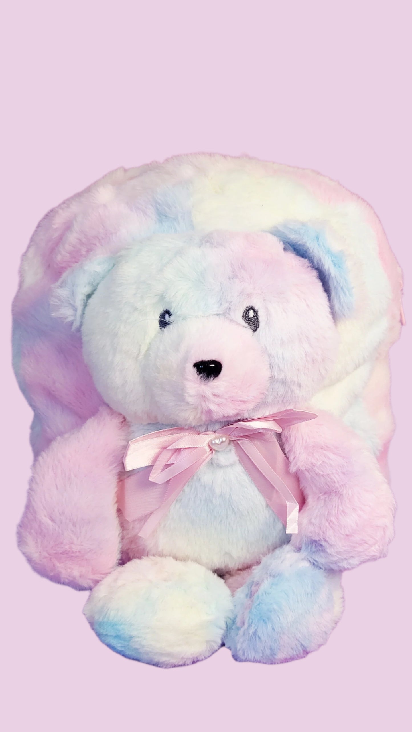 Plush Pastel Fluffy Teddy Bear Backpack