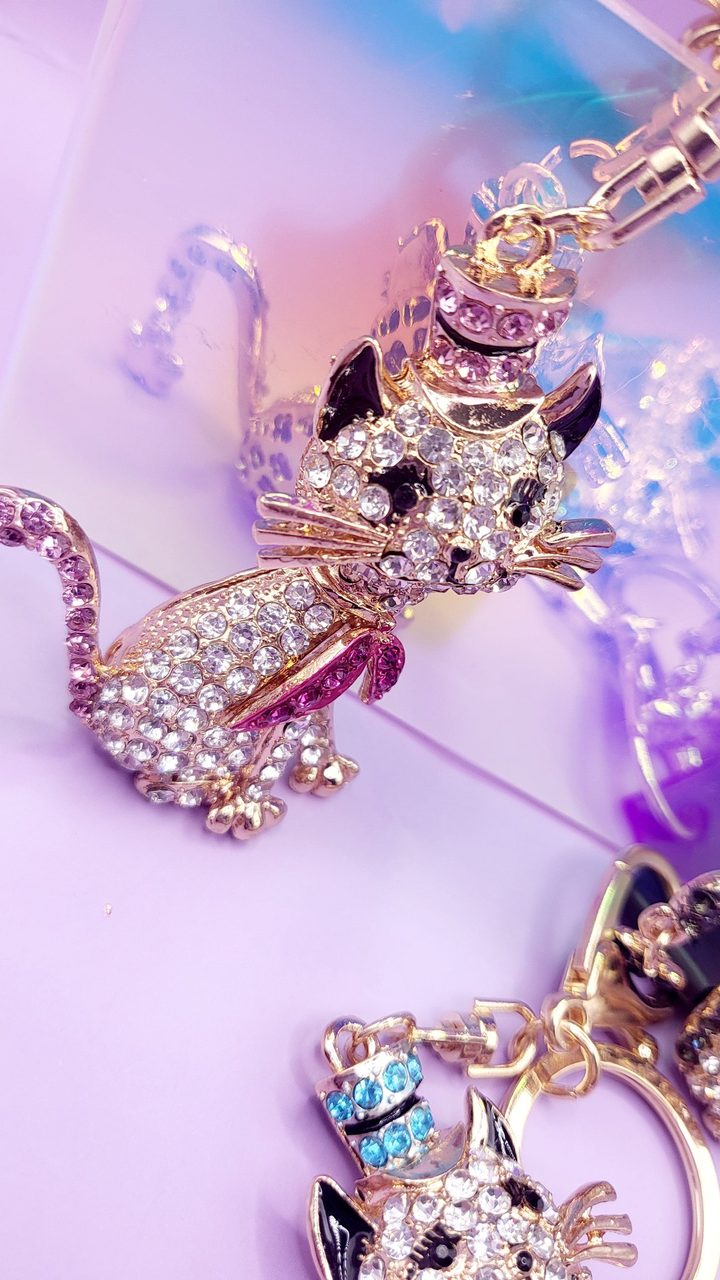 Top Hat Cat Key Ring