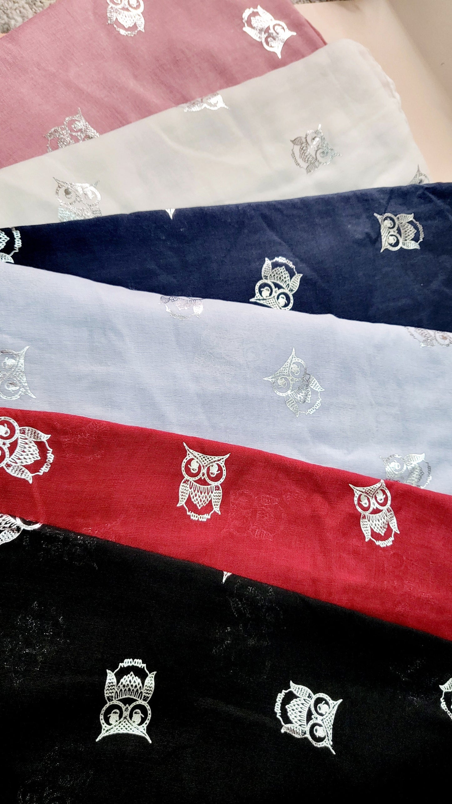 Owl Shimmer Scarf Pack of 12