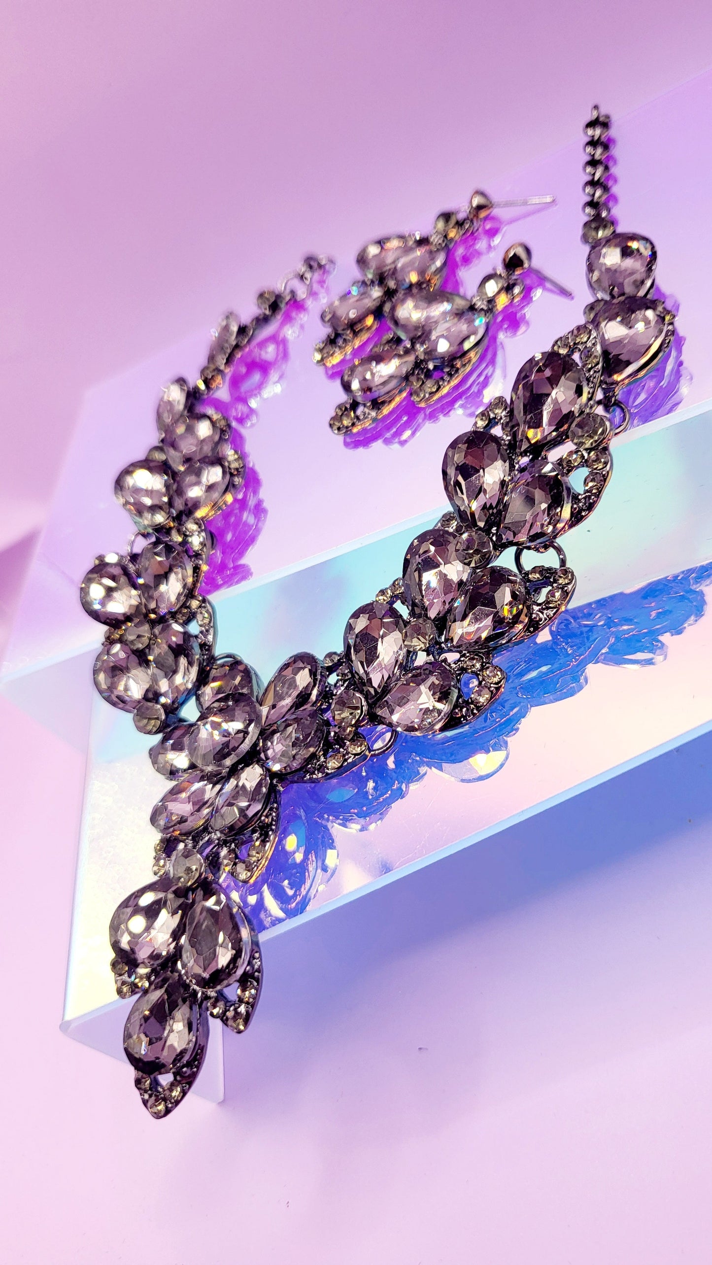 Tier Drop Crystal Duo Necklace & Earrings