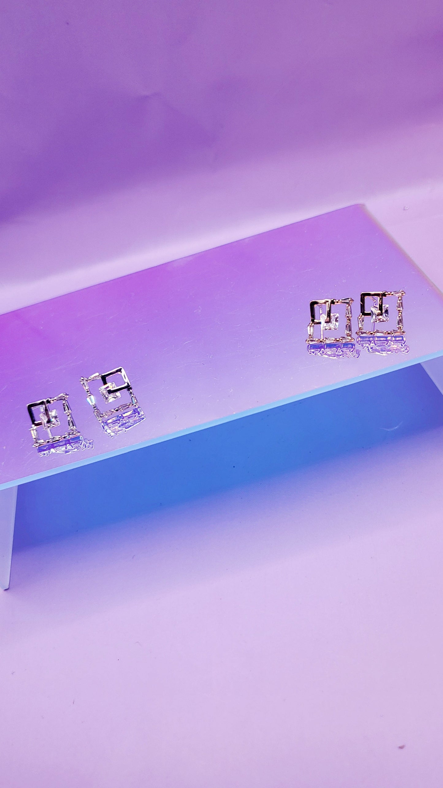 Square Crystal Stud Earrings