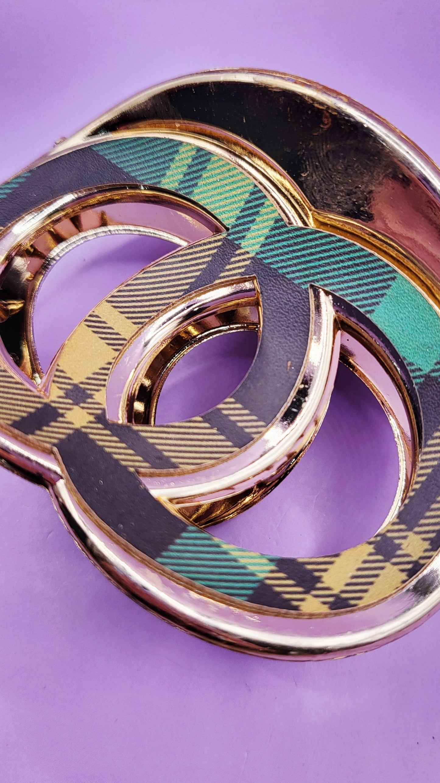 Tartan Round Hair Clamps Pack of 12