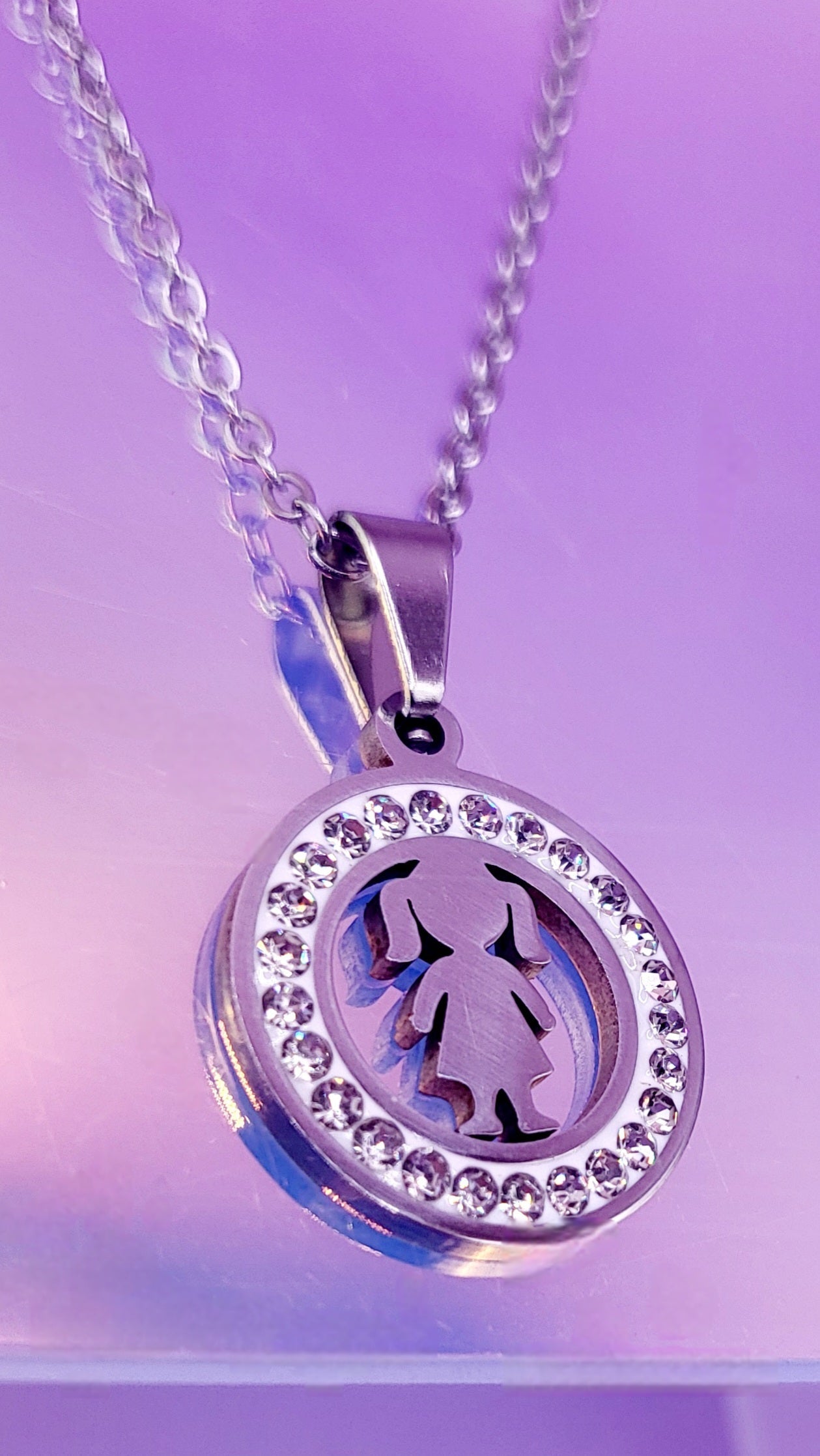 Pavé Crystal Girl Necklace
