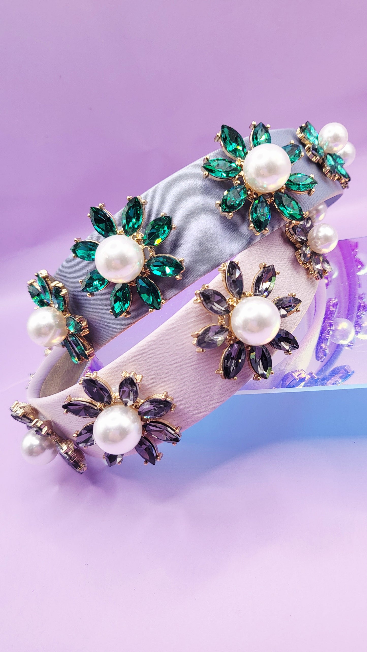 Pearl Flower Crystal Hair band