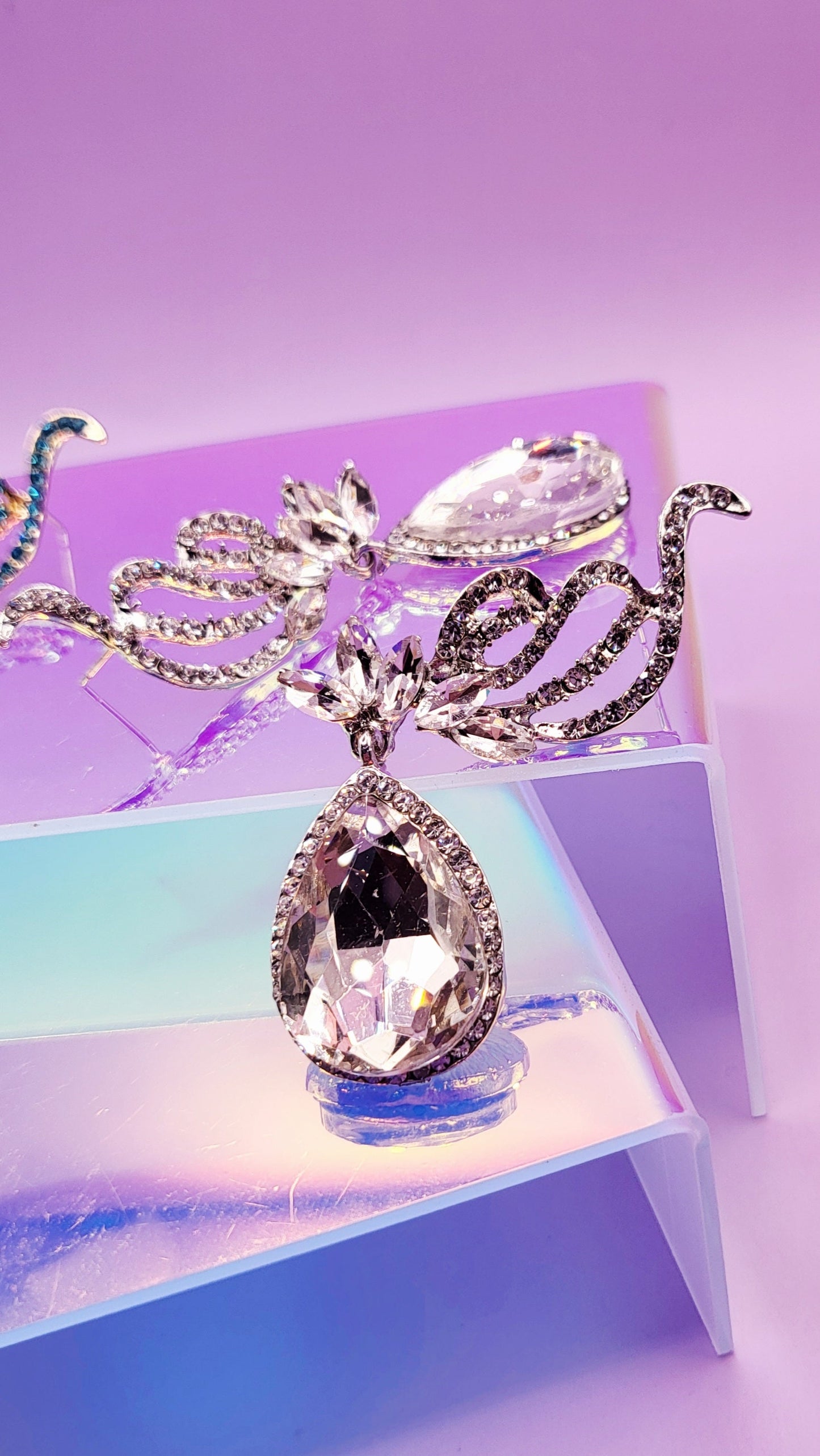 Sweetheart Crystal Drop and Dangle Earrings