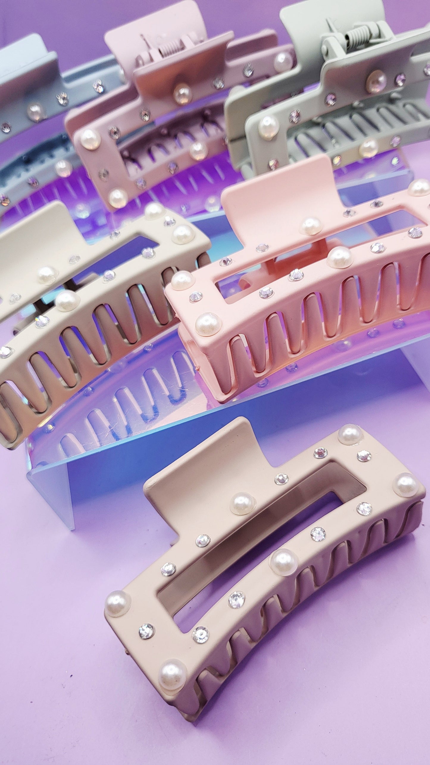 Pearl Essence Square Hair Clamps Pack of 12