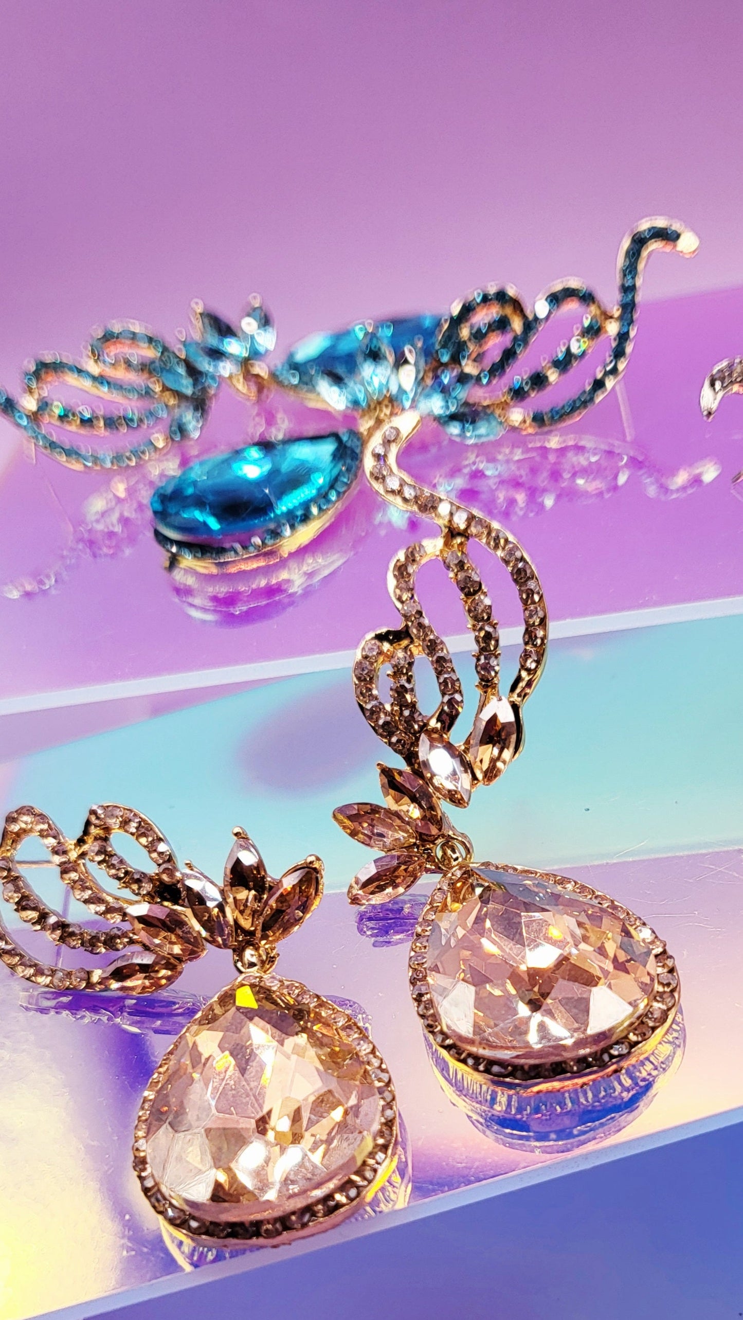 Sweetheart Crystal Drop and Dangle Earrings