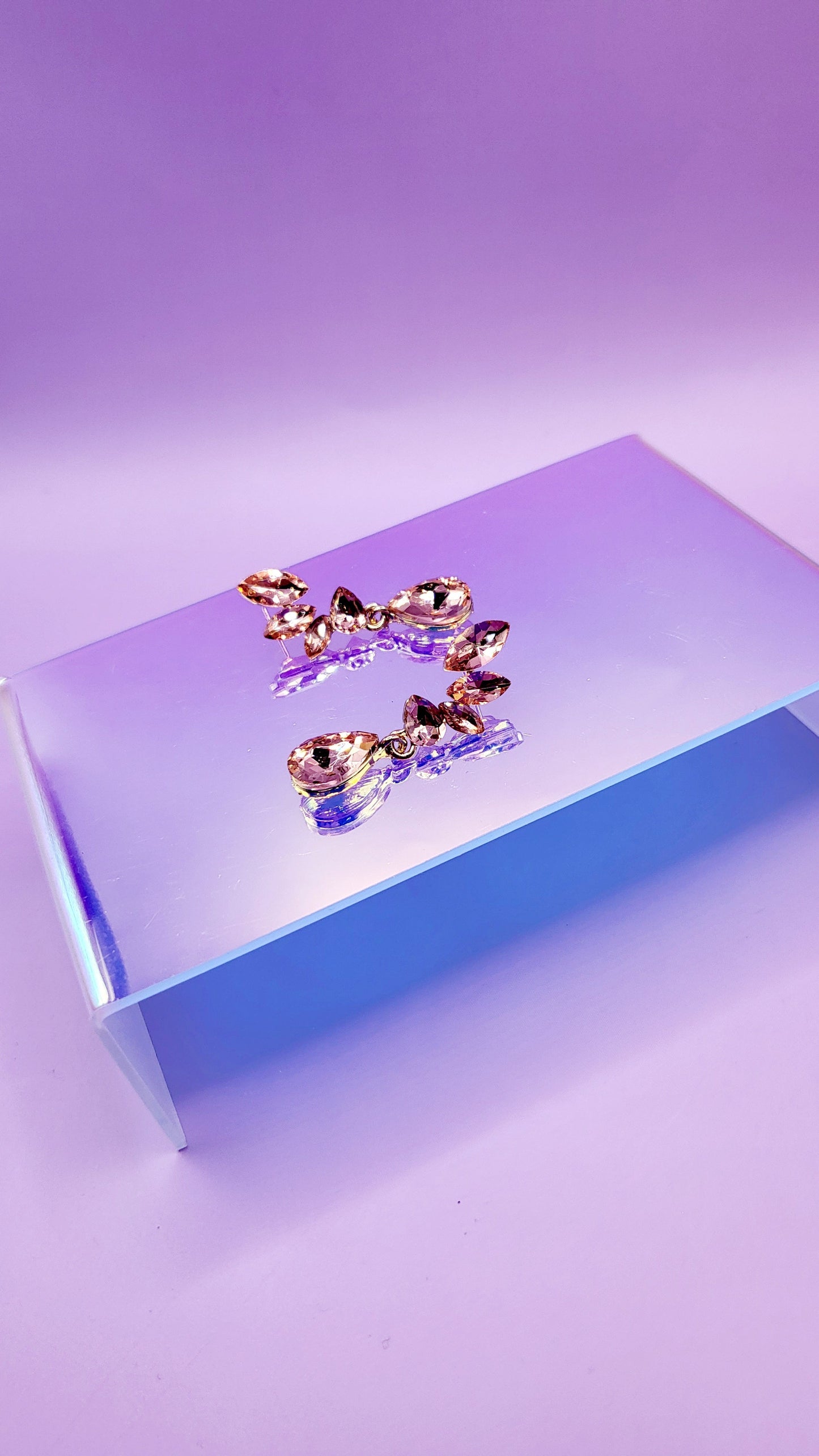 Rose Crystal Drop and Dangle Earrings