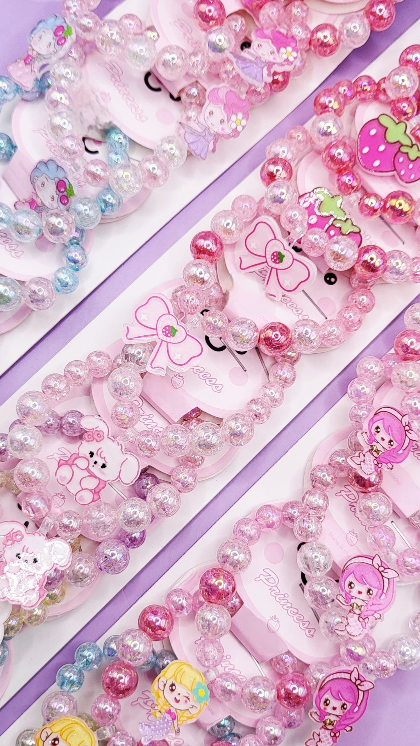 Pastel Girls Beaded Bracelet Pack Of 10