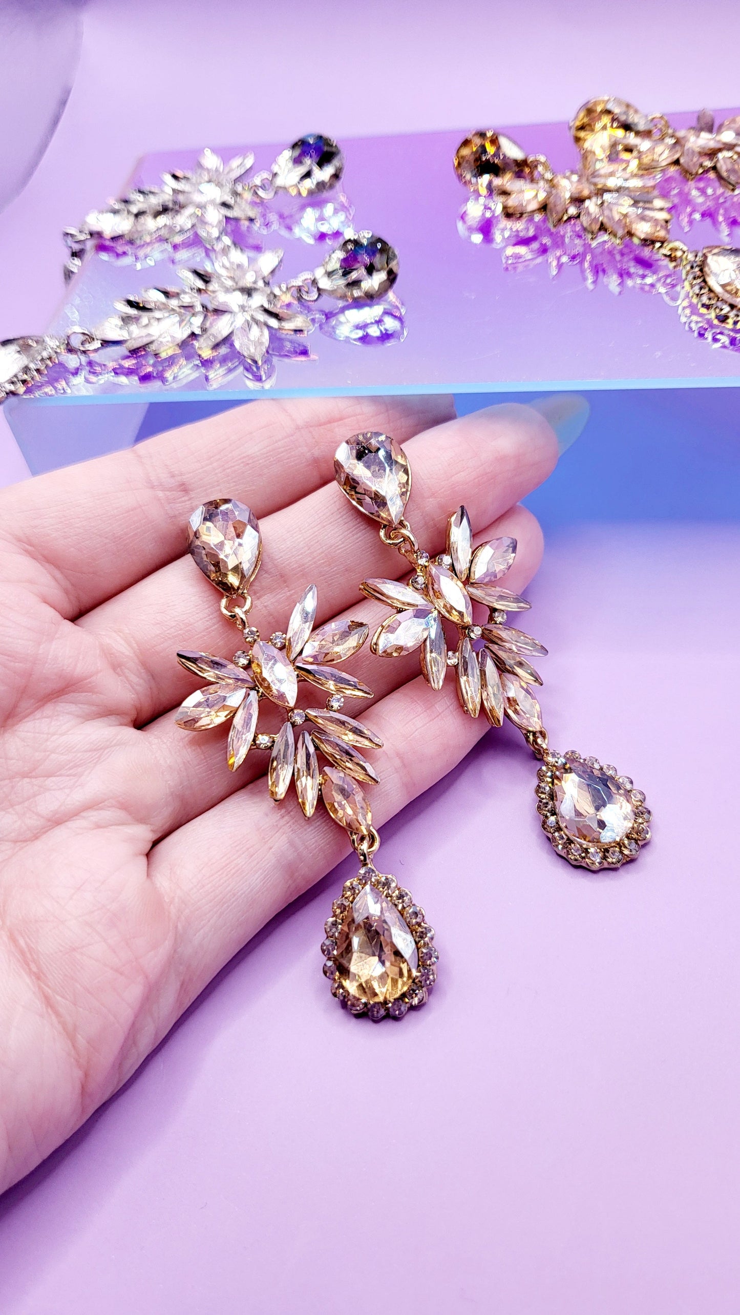 Stage Crystal Drop and Dangle Earrings