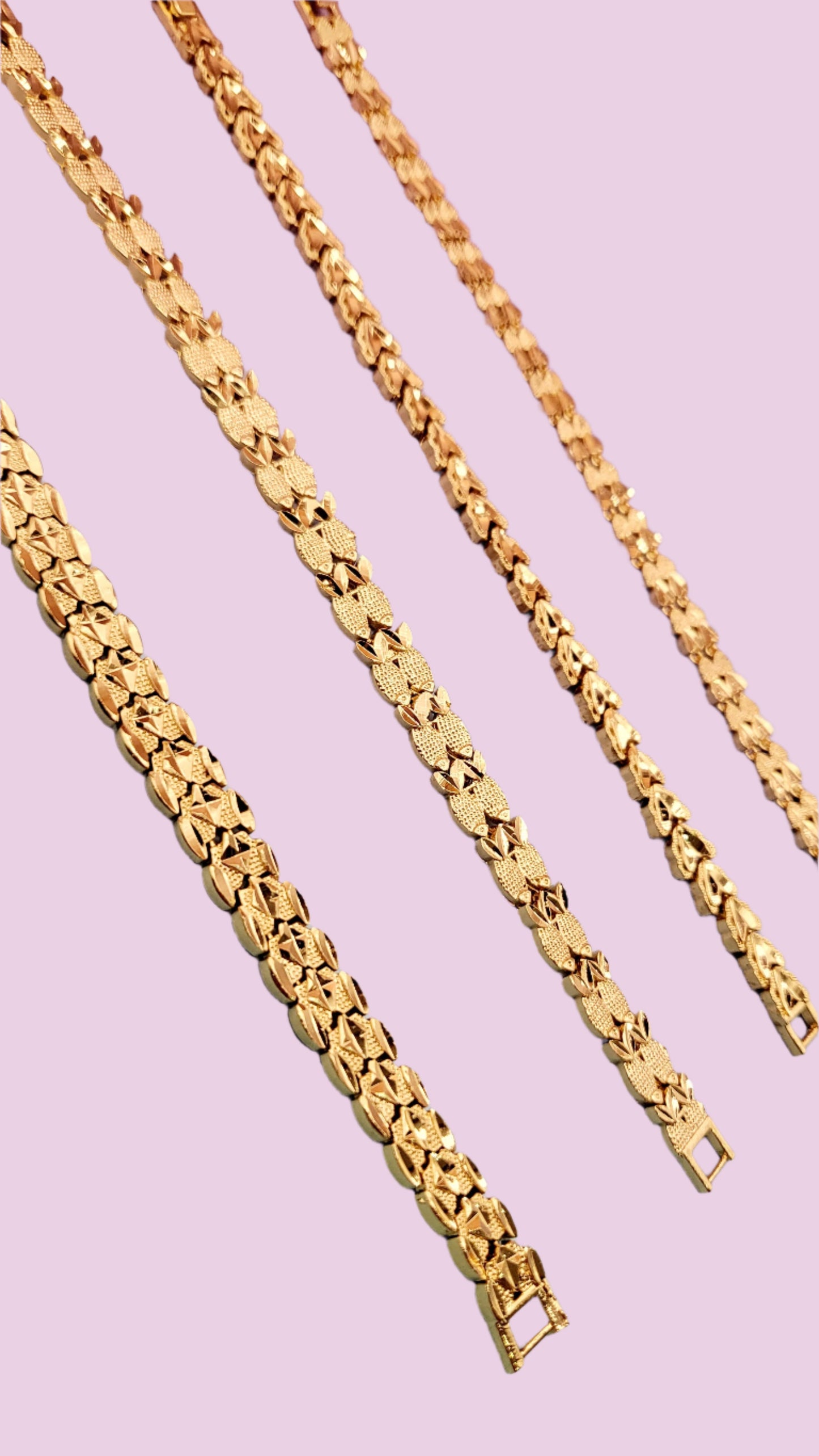 Pineapple Shiny Gold Link Bracelet