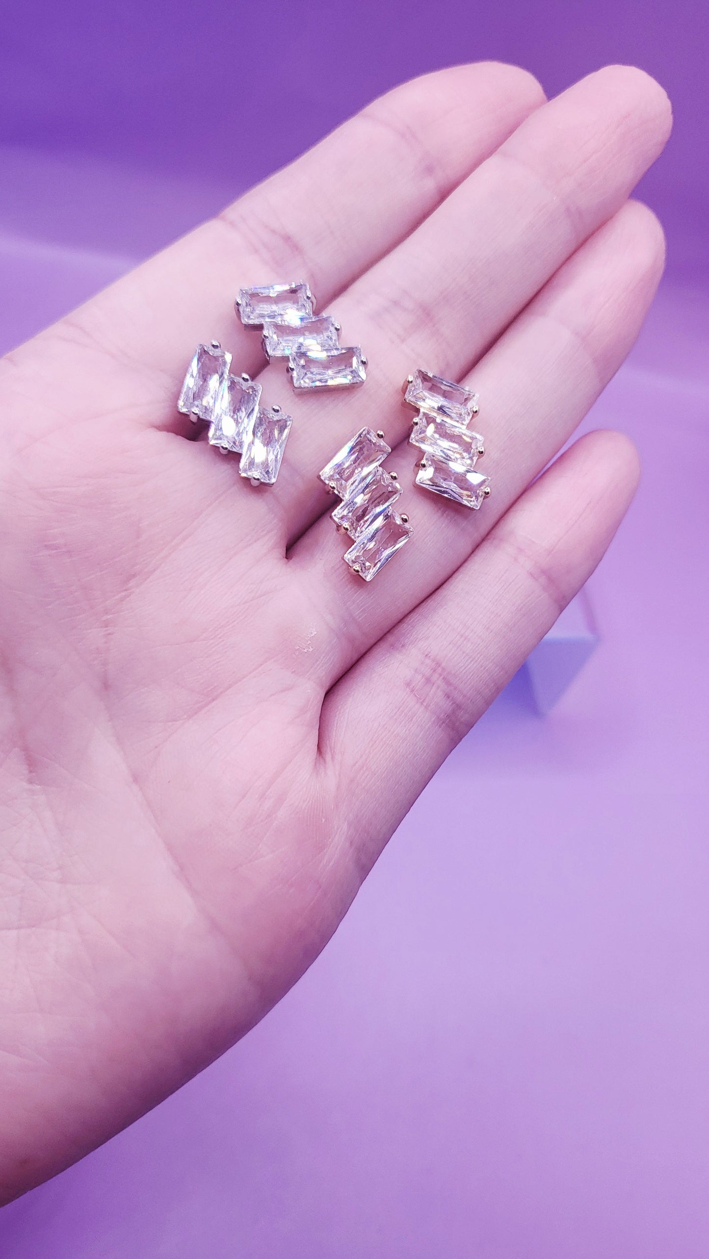 Starlight Stacked Crystal Stud Earrings