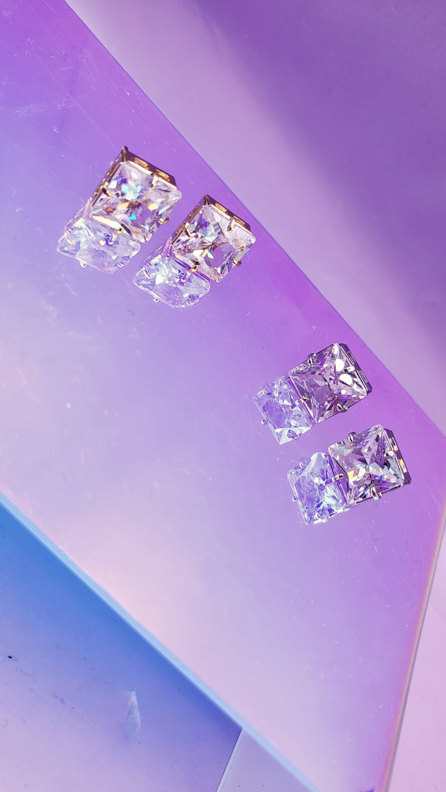Square Crystal Stud Earrings