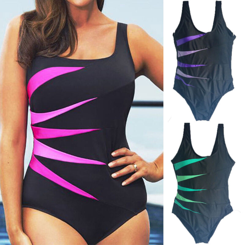 Plus Size Womens Ladies Tummy Control Monokini Bikini Swimming Costume Swimsuit!