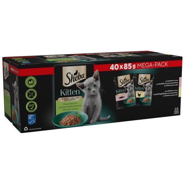 Sheba Pouch Gravy Sauce Collection Kitten Mixed 40x85g