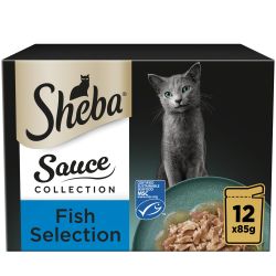 SHEBA Sauce Collection Adult Cat Food Fish Selection 48 Pack, 85g