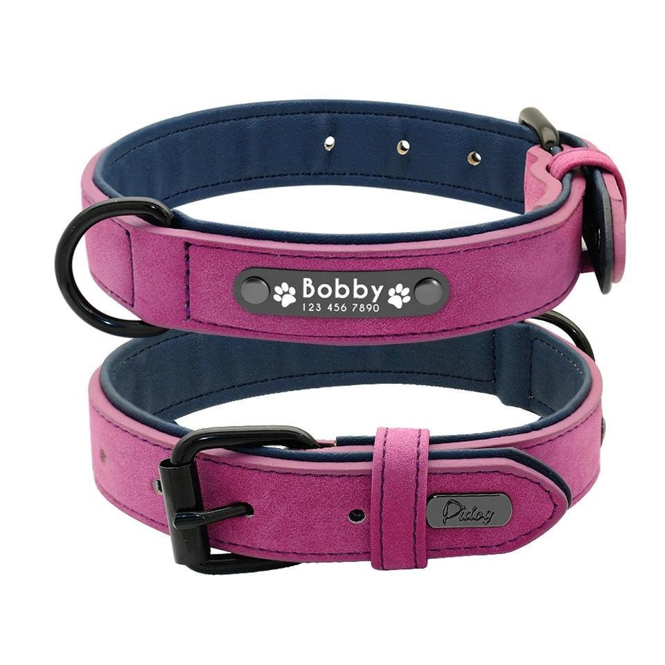 Soft Leather Collar with Custom Tag