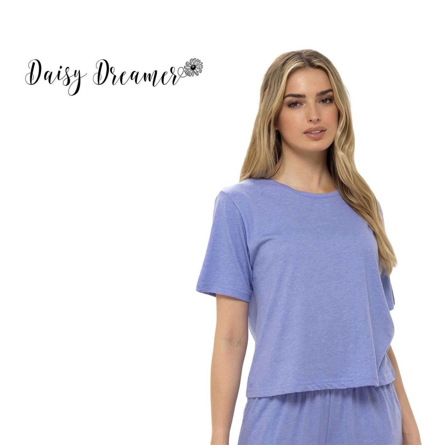 Super Soft Women's Jersey Marl Loungewear Pyjama Set Comfortable Fit Pants Trendy Design Ideal for All Seasons Blue or Grey by Daisy Dreamer