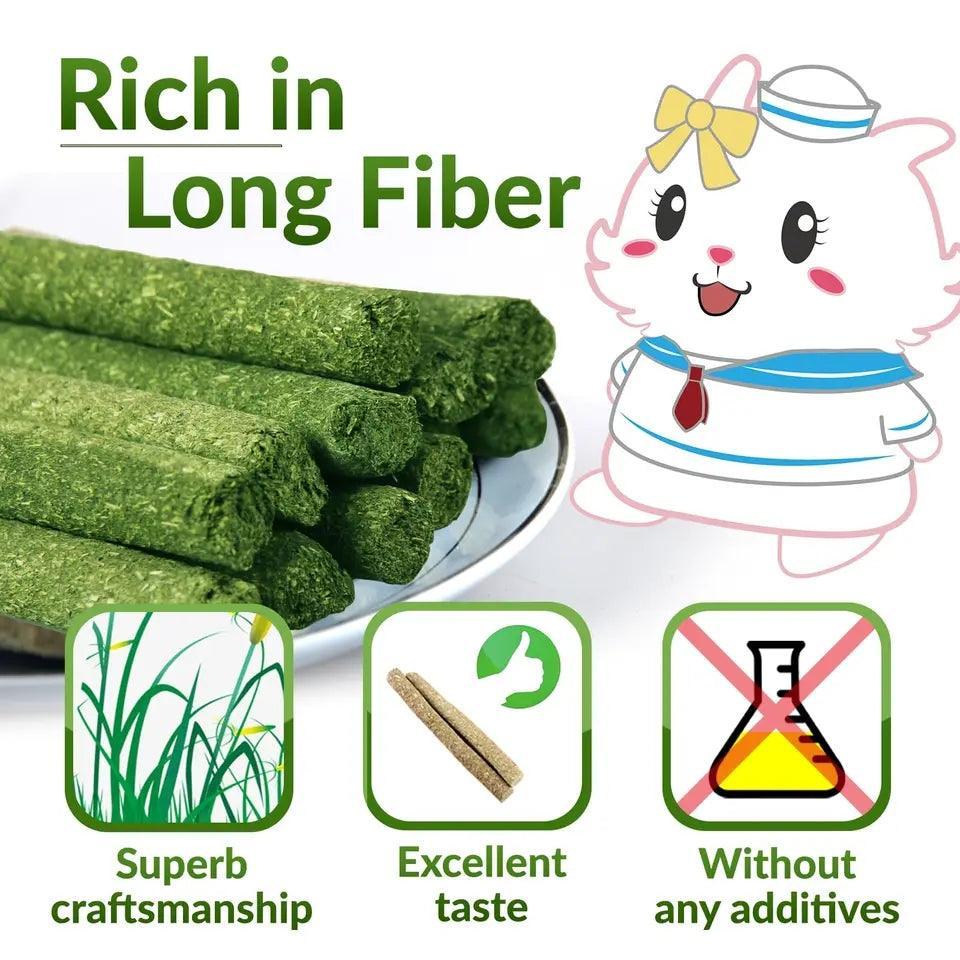 Timothy Hay Sticks 38PCS - Natural Timothy Grass Molar Teeth Stick Chew Toys for Bunnies, Chinchillas, Guinea Pigs, Hamsters