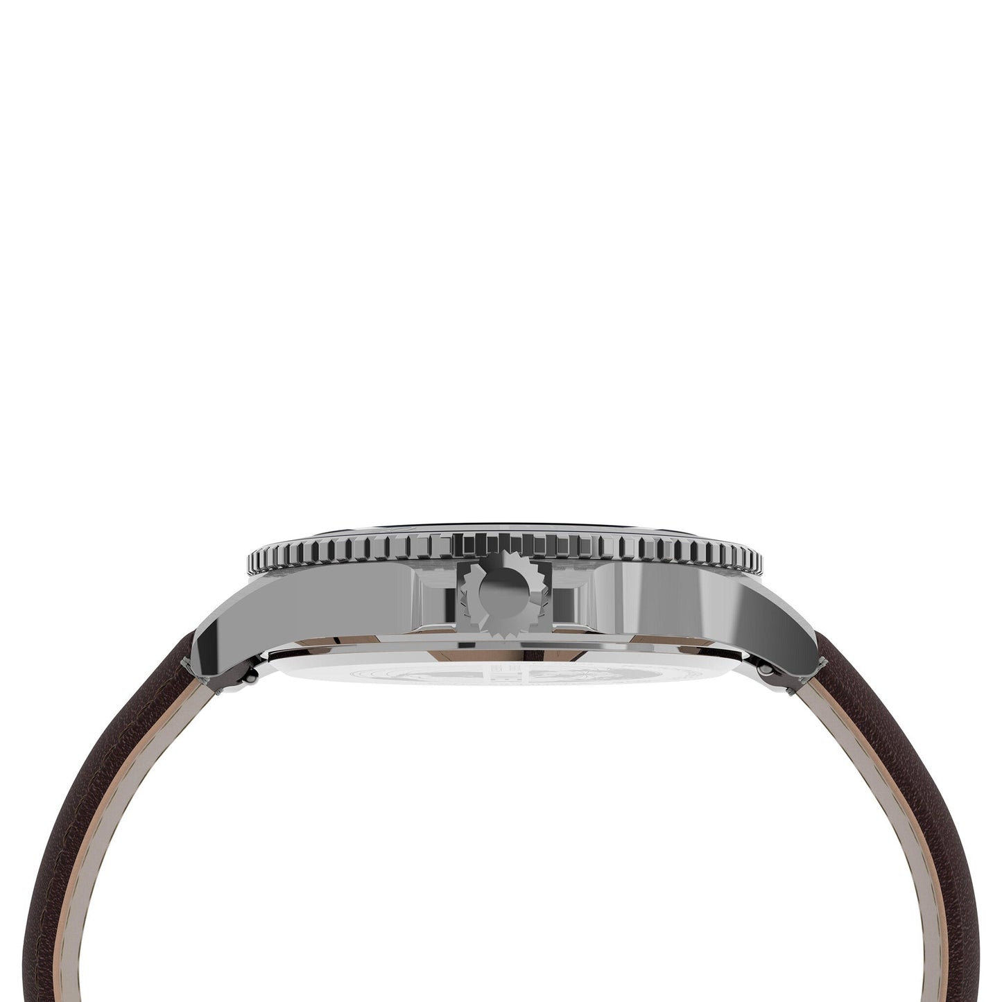 Timex Men's Navy Dial Chronograph Watch with Brown Leather Strap – Classic Sport Style