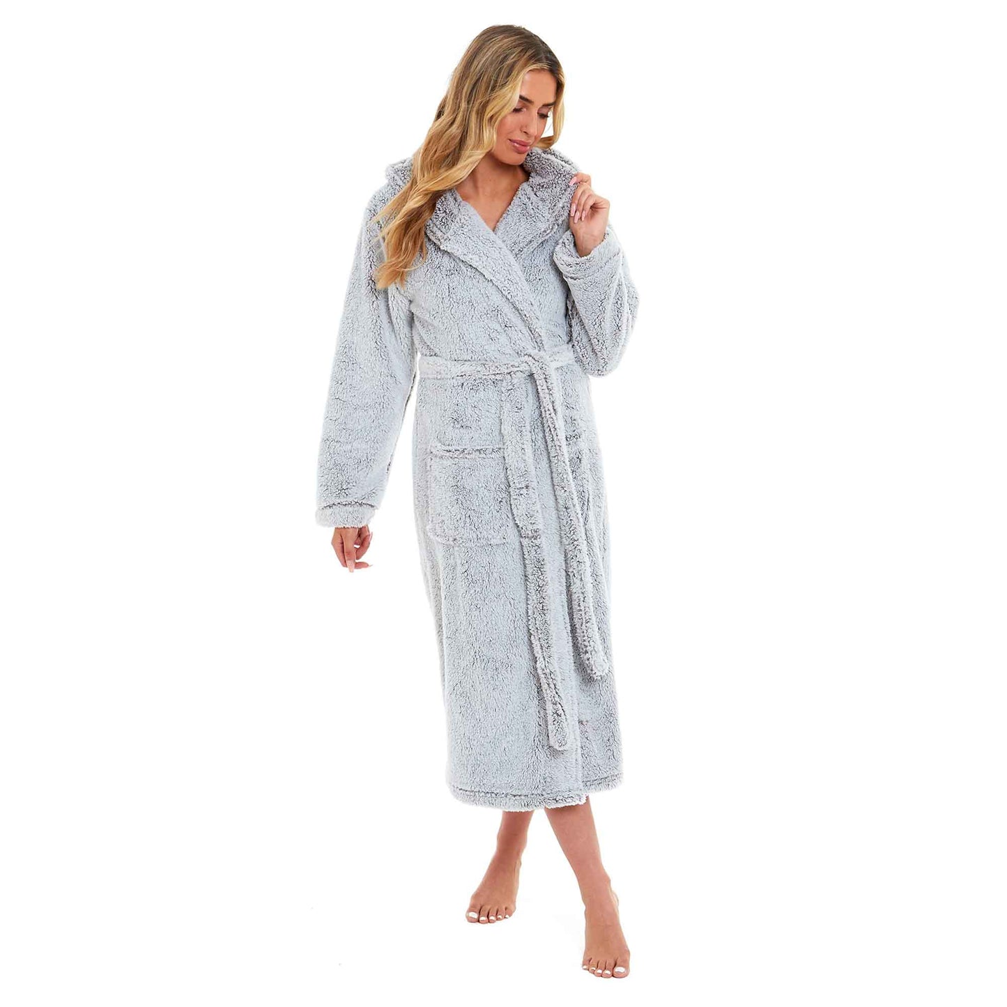 Ultra Soft Velvet Touch Women's Hooded Fleece Bathrobes Cozy Plush Snuggle Dressing Gowns for Lounging Spa Gym Hotel Multiple Sizes and Colors by Daisy Dreamer
