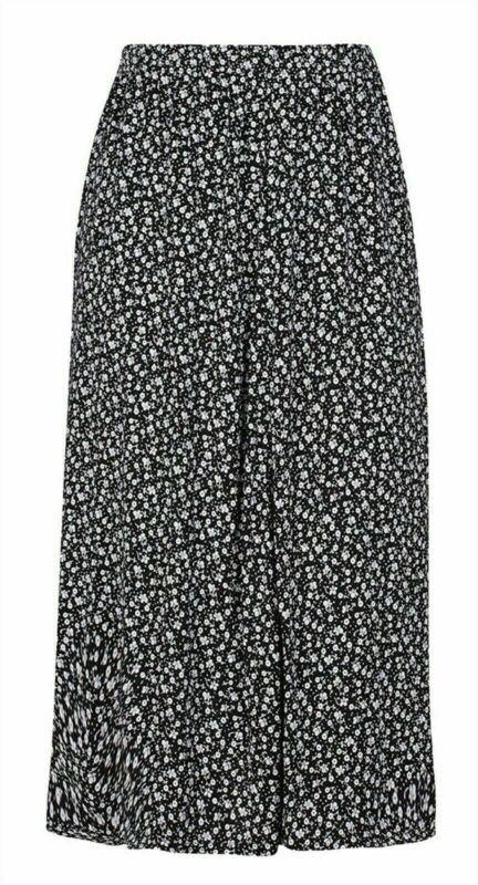 Womens Paisley Floral Printed Elasticated Stretch Skirt Waist Ladies Midi Skirt