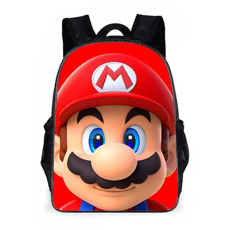 Super Mario Kids Backpack Boys Girls' Cartoon School Bag Casual Travel Rucksack