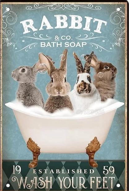 Various Rabbit Tin Sign