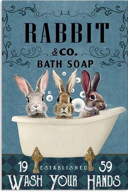 Various Rabbit Tin Sign