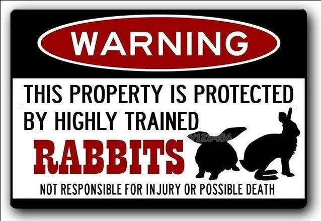 Various Rabbit Tin Sign
