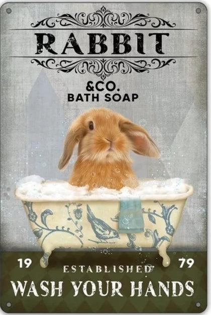 Various Rabbit Tin Sign