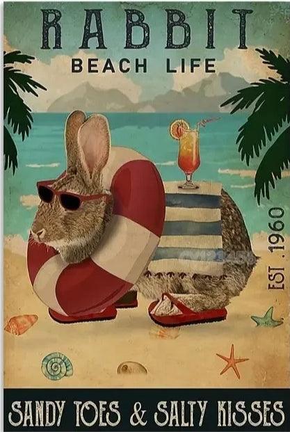 Various Rabbit Tin Sign