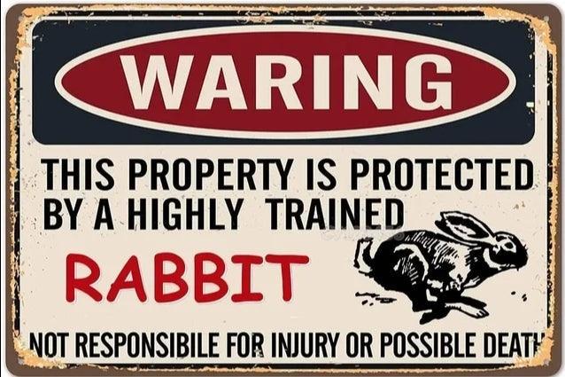 Various Rabbit Tin Sign