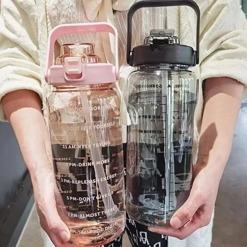 Water Bottle 2L - With Straw