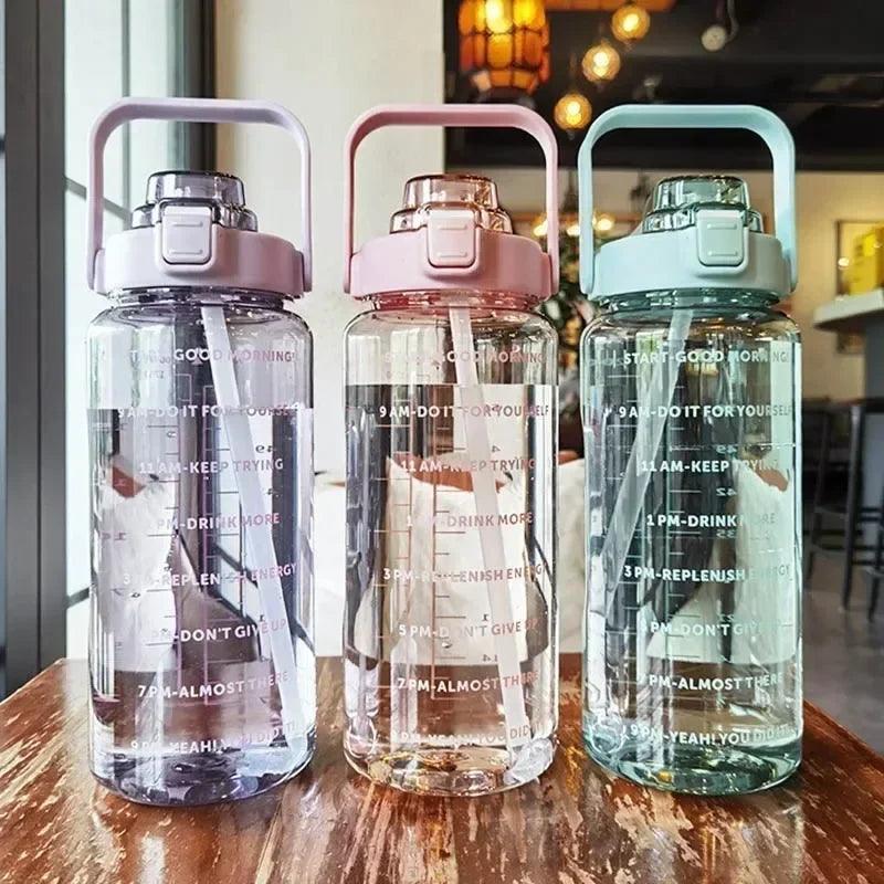 Water Bottle 2L - With Straw