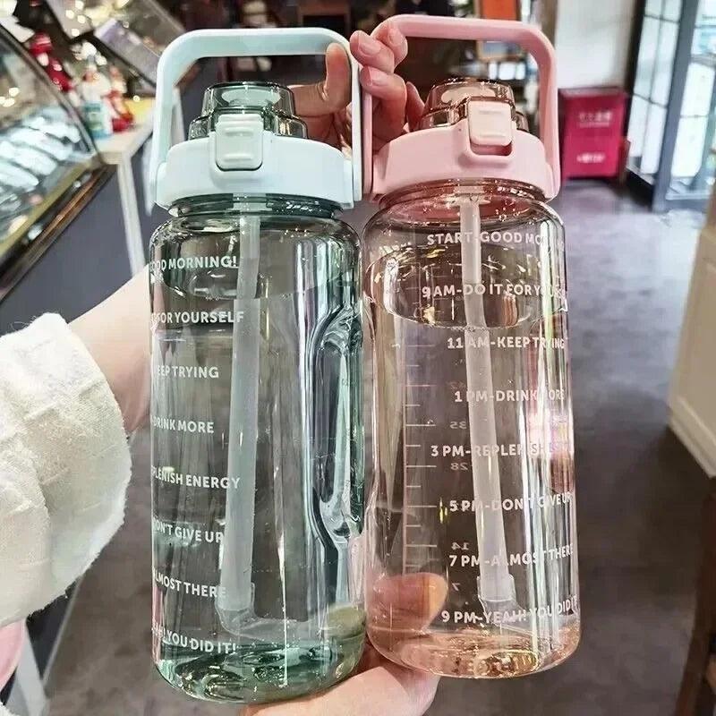 Water Bottle 2L - With Straw