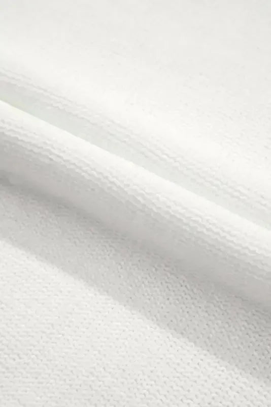 White Woven Tasseled Sleeveless Mock Neck Sweater Vest-3