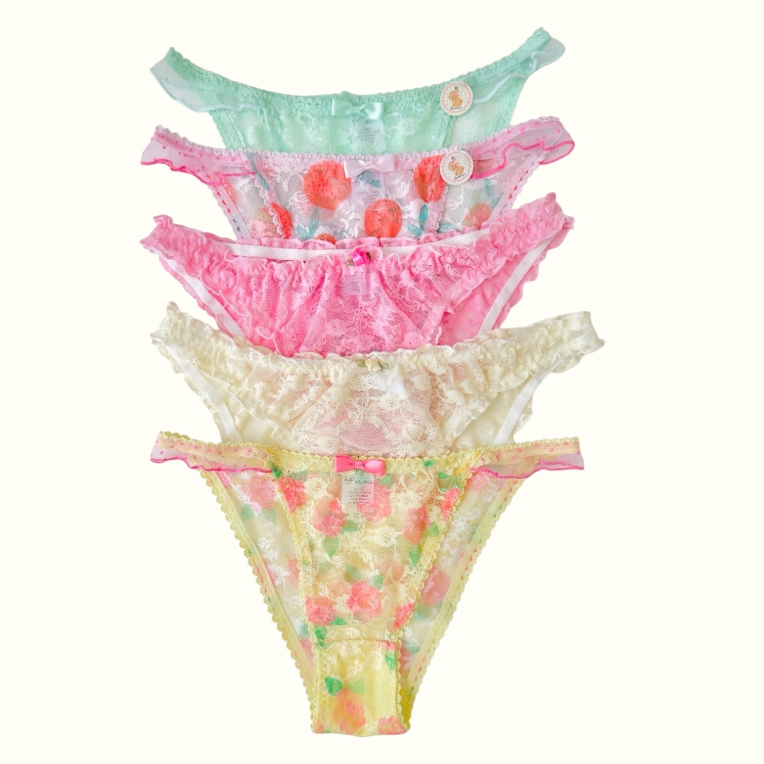 Women's Lace Coquette Ruffle Panties in Various Designs-4