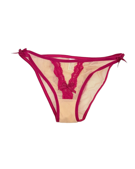 Vivid Lace Trim Mesh Brief-0