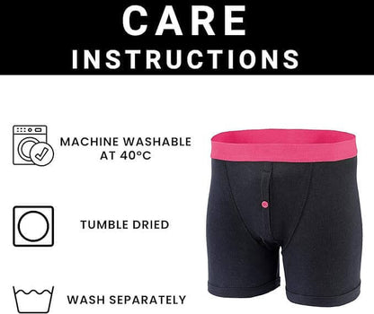 12 Pack Classic Menswear Black Cotton Blend Boxer Shorts Breathable Activewear Comfortable Stretch Colourful Waistband Durable Lightweight Button Fly Underwear MB08 by Sock Stack