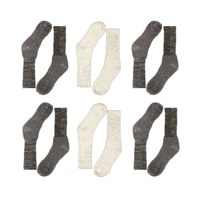 12 Pack Men's Thermal Merino Wool Work Boot Socks Reinforced Heel and Toe Warm Breathable for Hiking Winter Wear Moisture-Wicking Odor-Resistant by Sock Stack